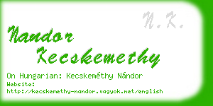 nandor kecskemethy business card